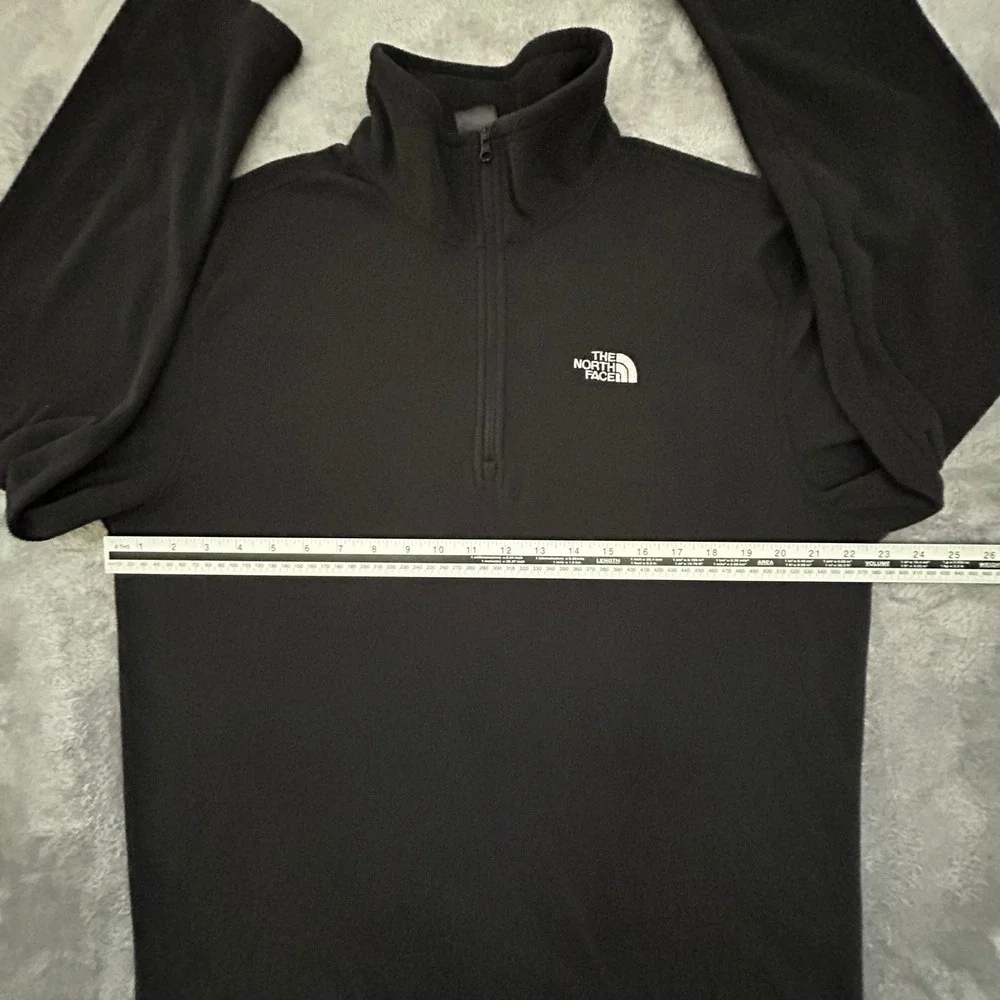 The North Face Men's L Black Glacier 1/4 Zip Fleece Pullover Jacket Large